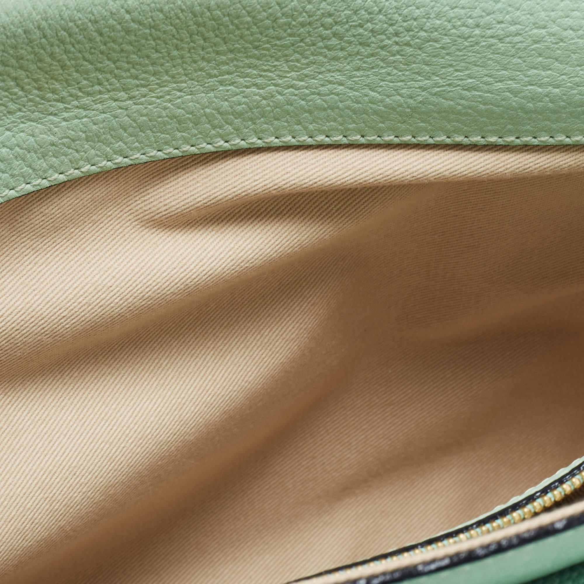 Chloe Two Tone Green Leather Medium Sally Shoulder Bag 8