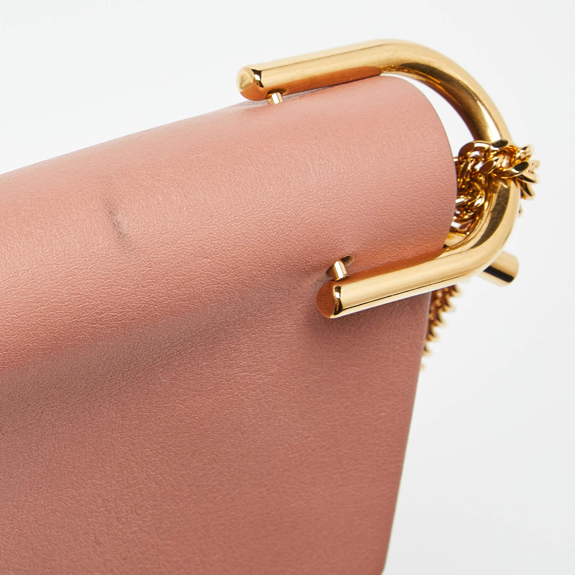 Chloe Two Tone Peach Leather and Suede Medium Drew Shoulder Bag 1
