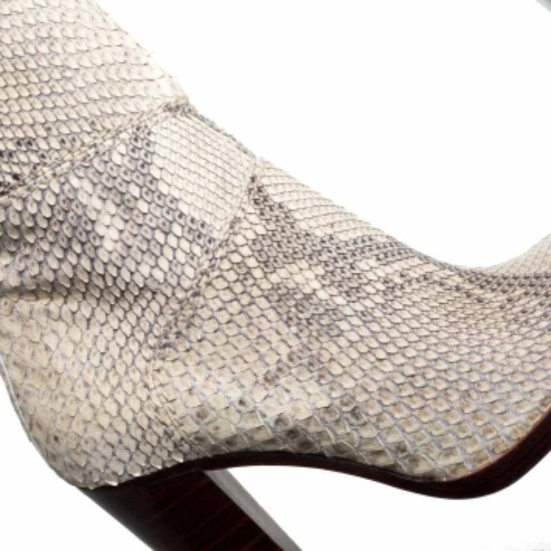 Chloé Two Tone Python Knee High Adelie Boots Size 35 For Sale 1