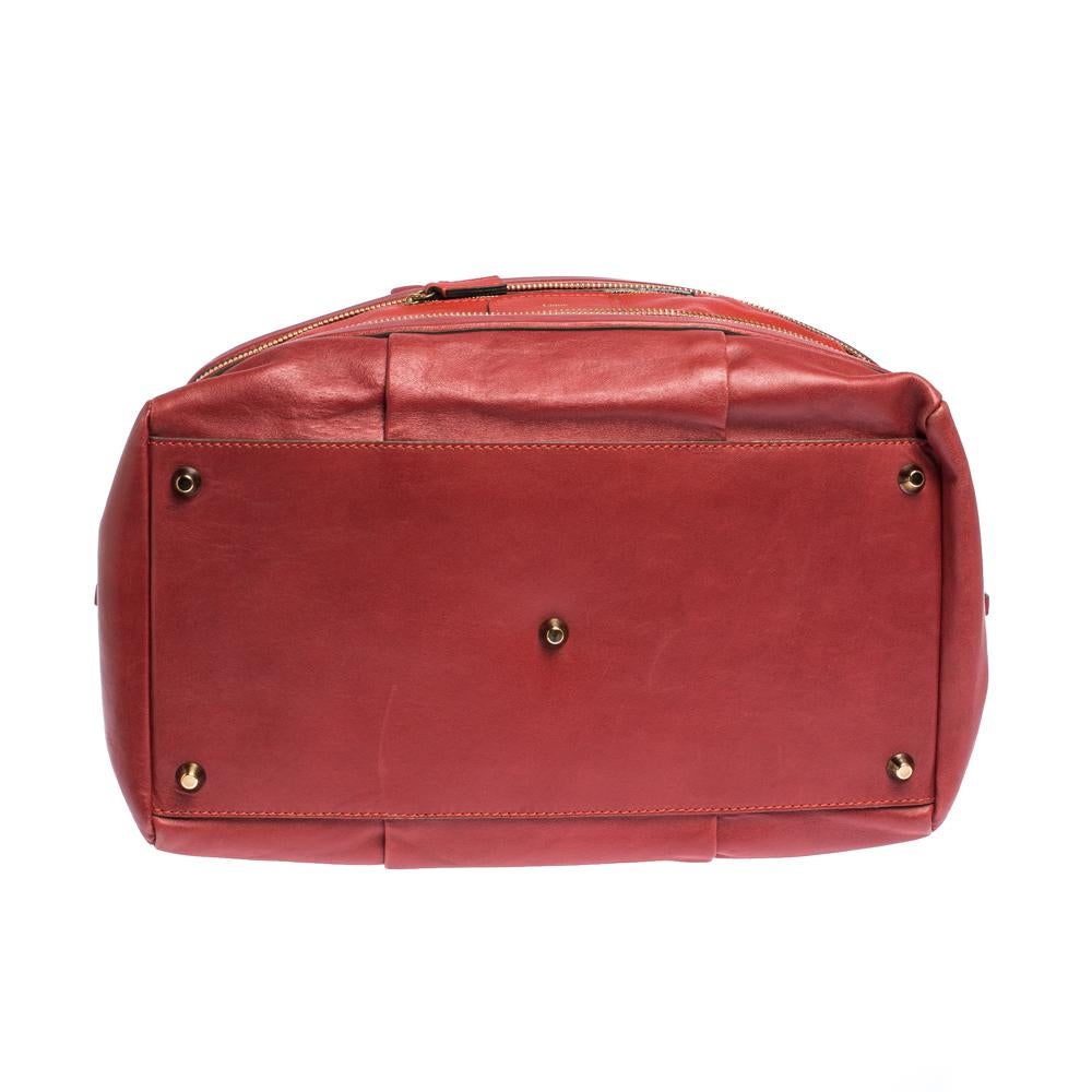 Women's Chloe Two Tone Red Leather Andy Expandable Satchel