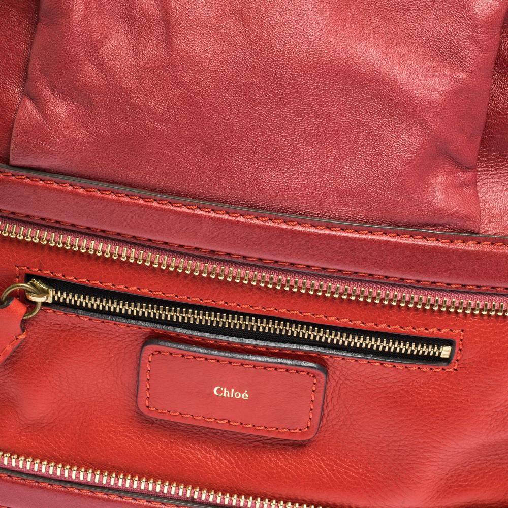 Chloe Two Tone Red Leather Andy Expandable Satchel 3