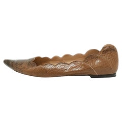 Ballerine Chloe con punta smerlata in pitone bicolore taglia 40
