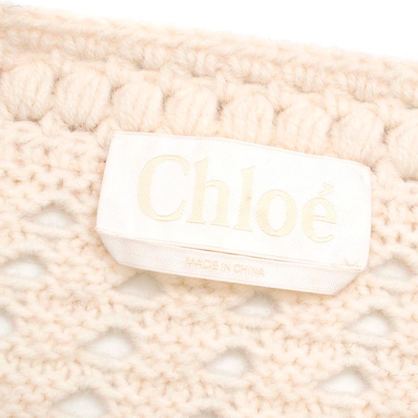Women's Chloe Vanilla Asymmteric Open Knit Cardigan M-L For Sale