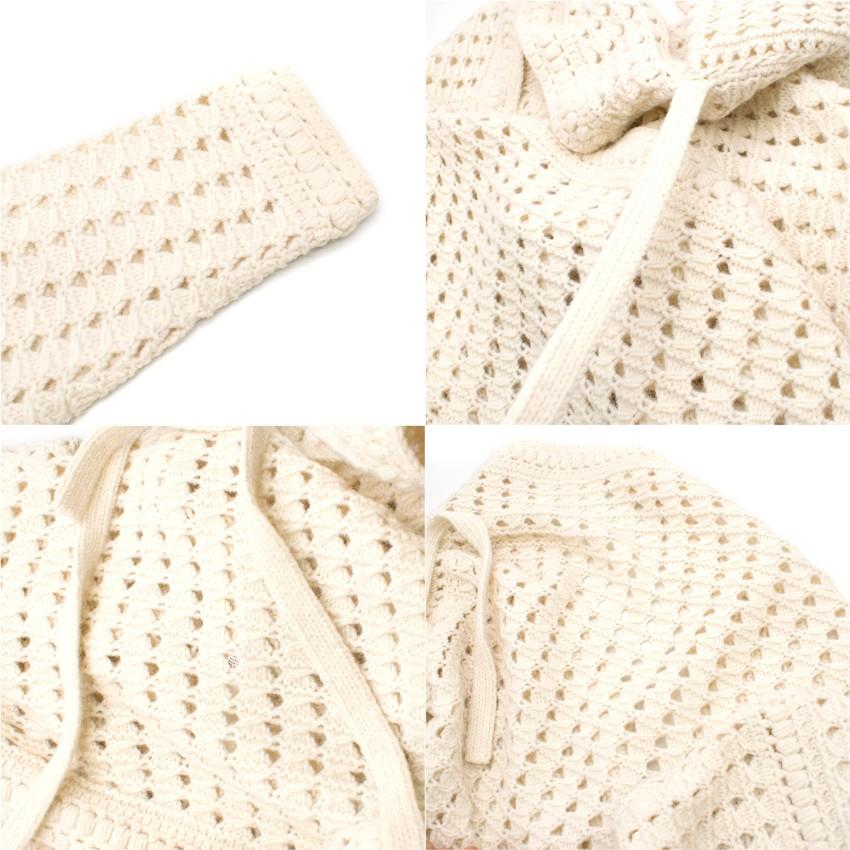 Chloe Vanilla Asymmteric Open Knit Cardigan M-L For Sale 3