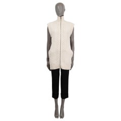 CHLOE Vanilla Ice ivory wool & alpaca ZIP FRONT TURTLENECK Vest Sweater XS