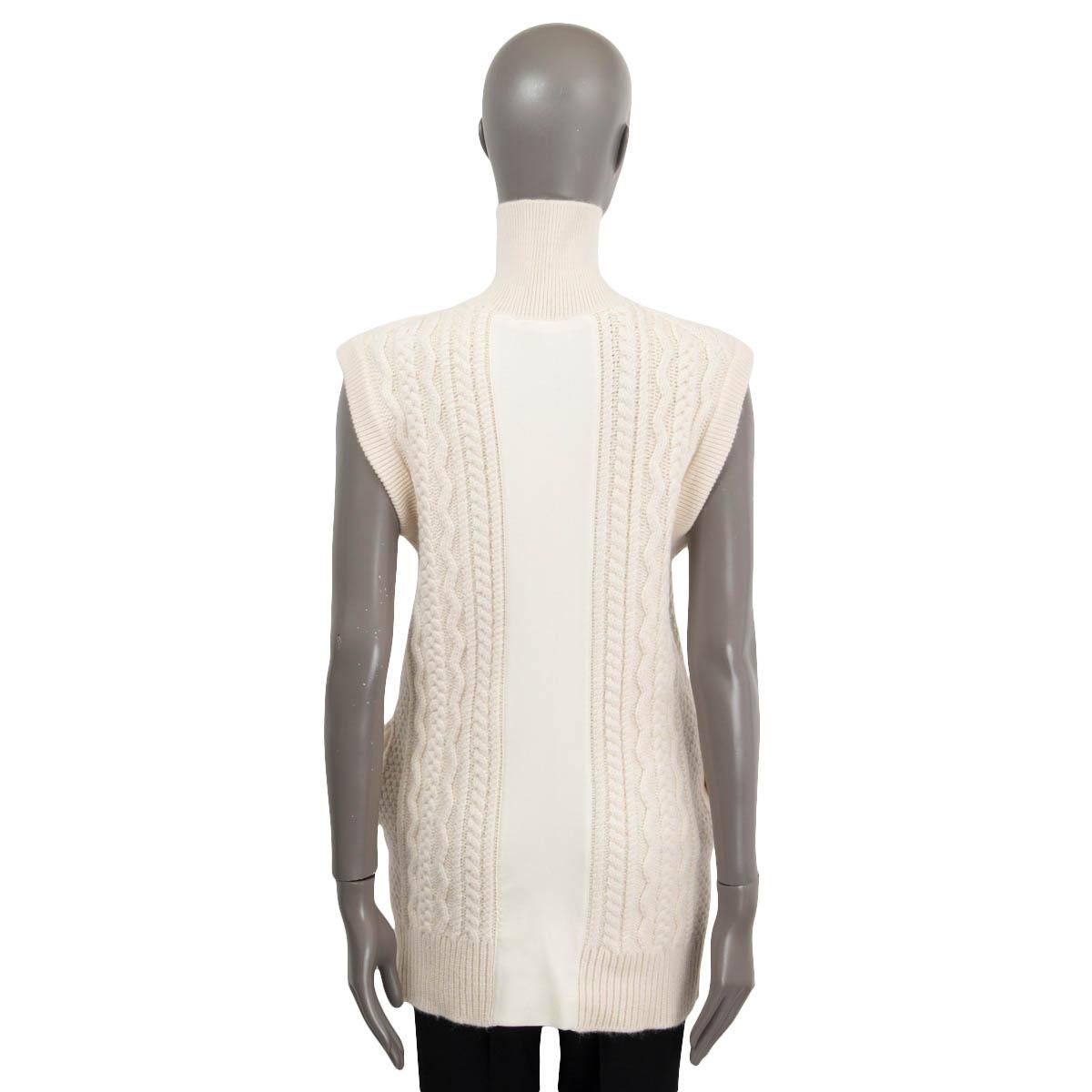 Beige CHLOE Vanilla Ice ivory wool & alpaca ZIP FRONT TURTLENECK Vest Sweater XS For Sale