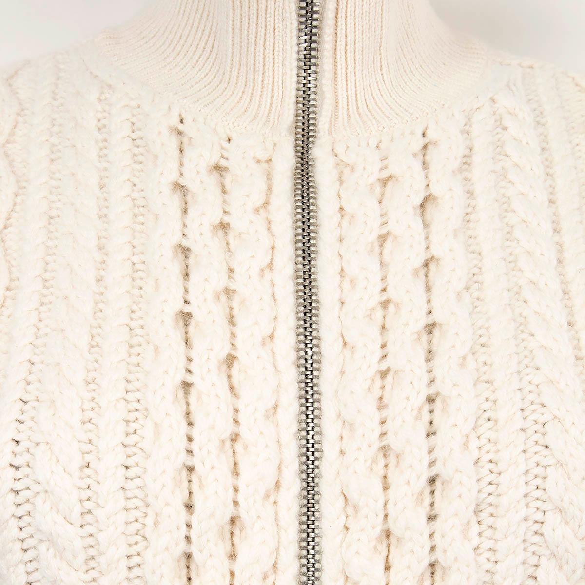 Women's CHLOE Vanilla Ice ivory wool & alpaca ZIP FRONT TURTLENECK Vest Sweater XS For Sale