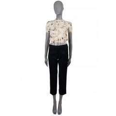CHLOE vanilla wool 2012 FLORAL CROPPED SHORT SLEEVE Sweater M fits S