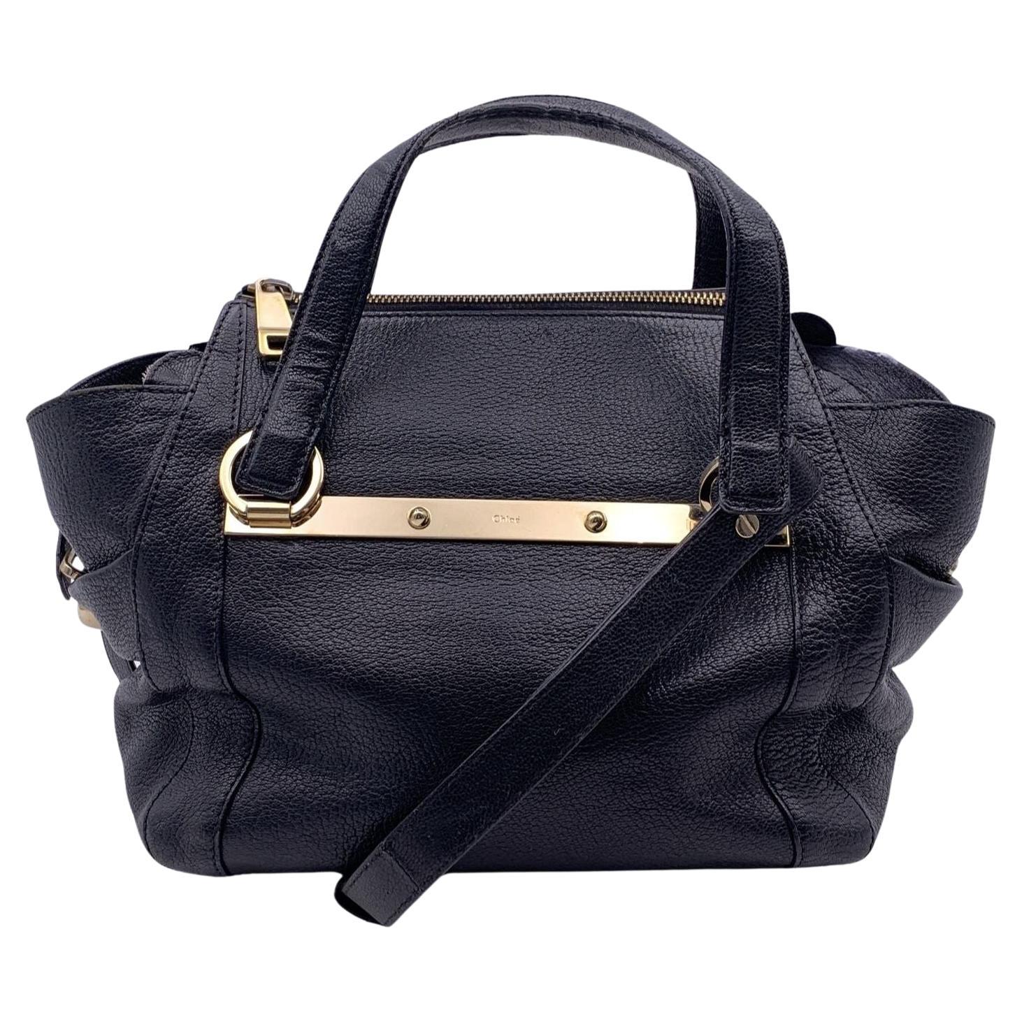 Chloe Vintage Schwarz Leder Bridget Two Way Handtasche Umhängetasche