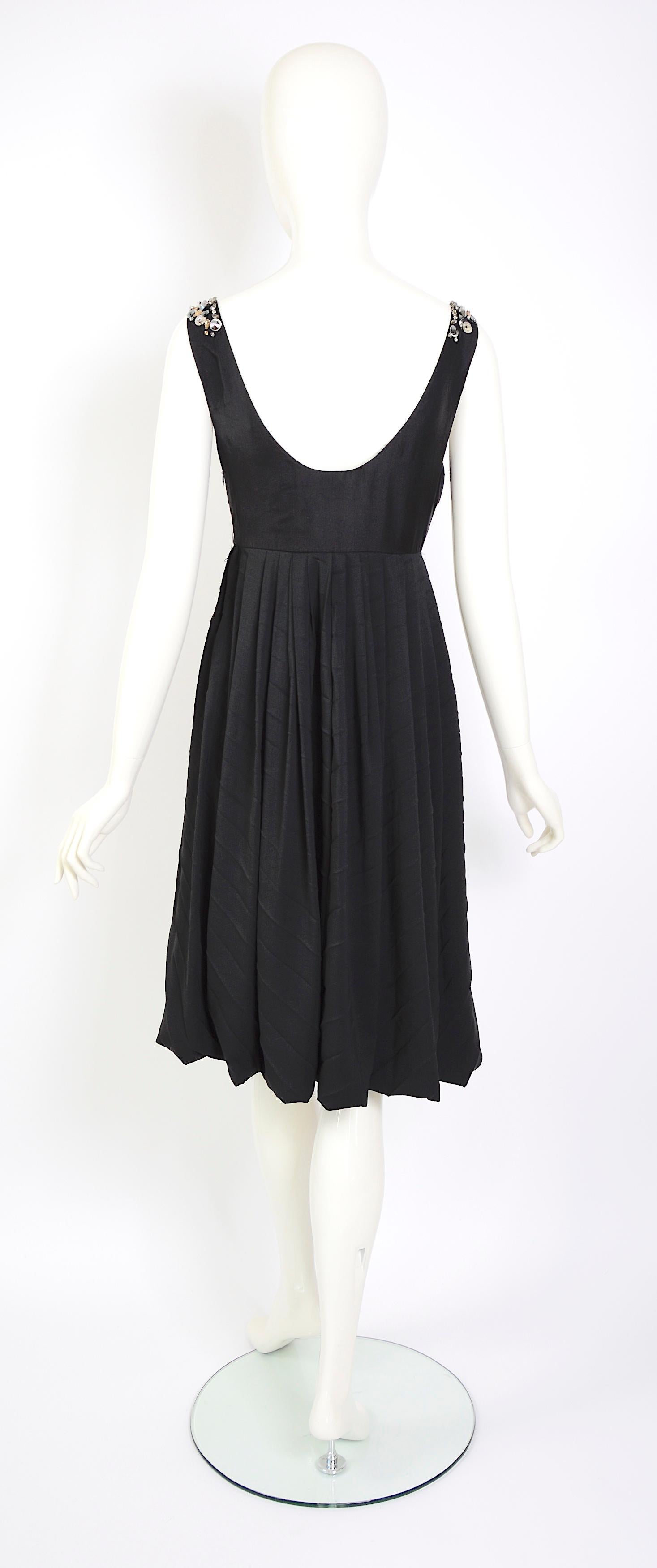 Black Chloé vintage circa 2007 embellished black silk dress For Sale