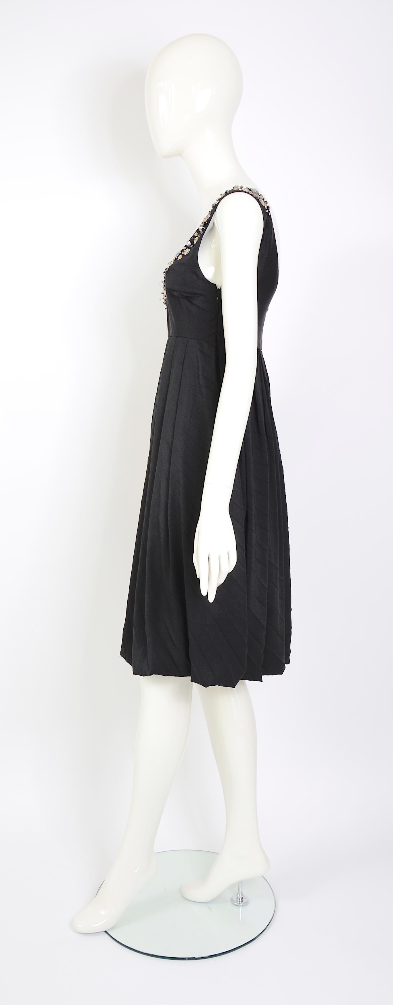 Robe en soie noire embellie Chloé vintage circa 2007  en vente 1