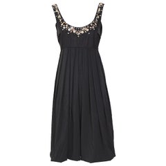 Abito Chloé vintage circa 2007 in seta nera impreziosita