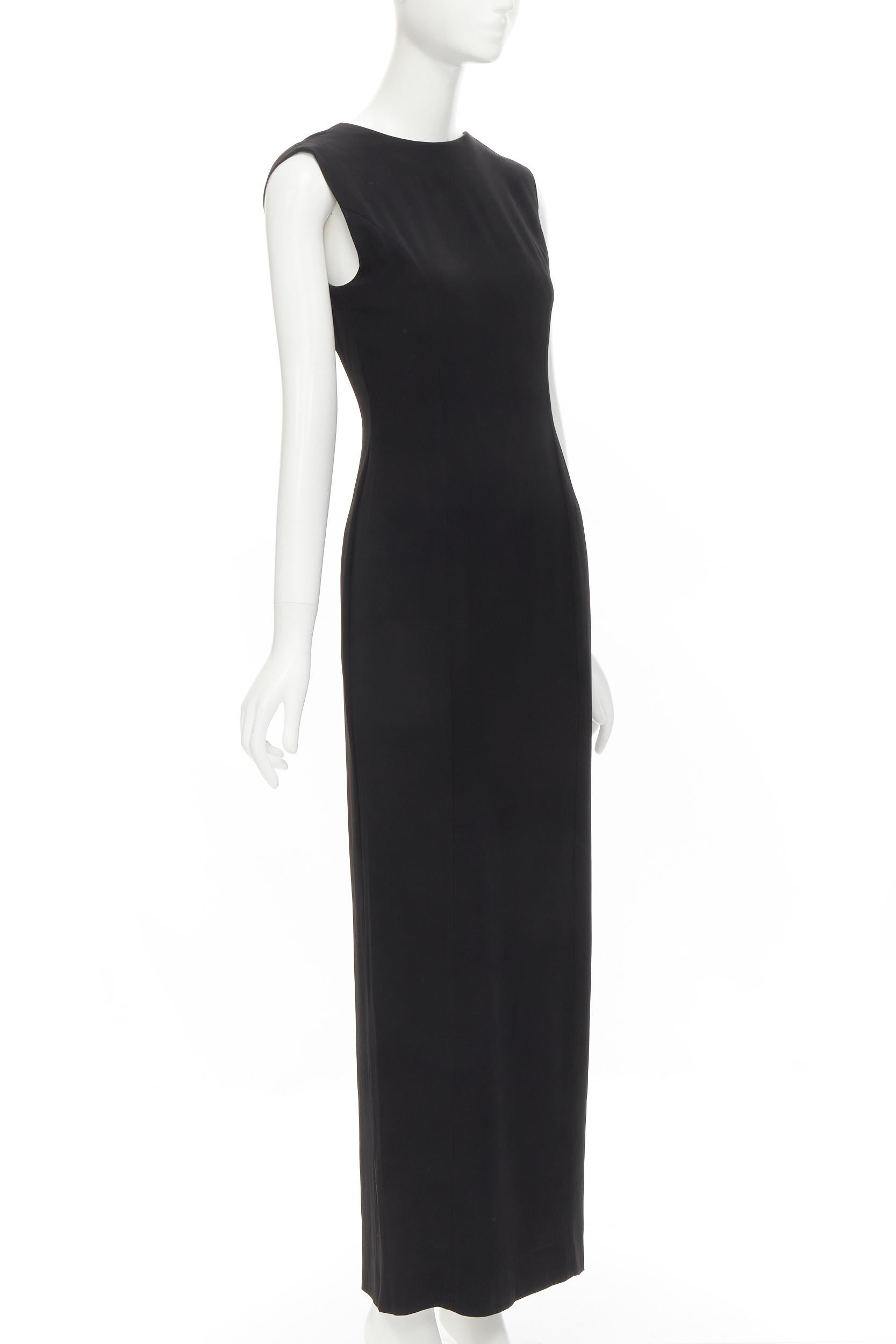 Black CHLOE Vintage Karl Lagerfeld black woven ribbon detail open back dress M