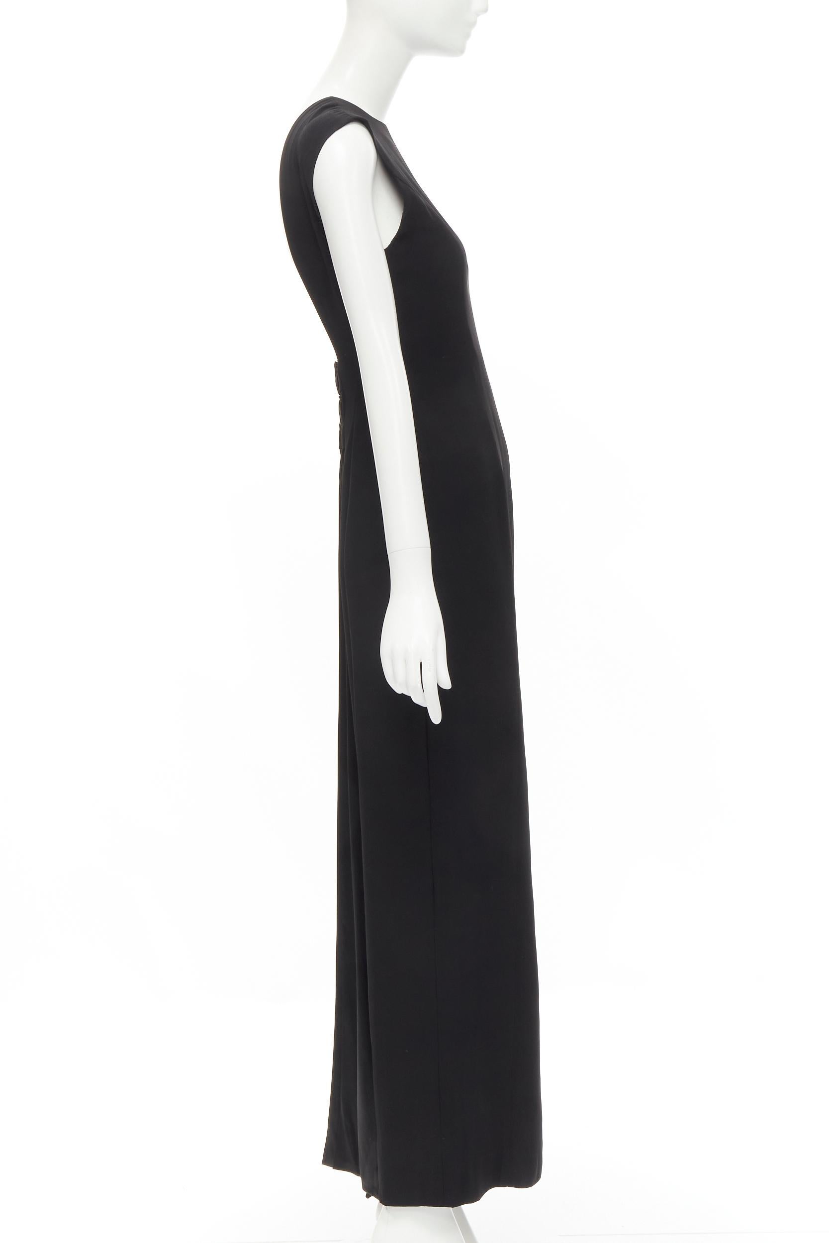 CHLOE Vintage Karl Lagerfeld black woven ribbon detail open back dress M In Excellent Condition In Hong Kong, NT