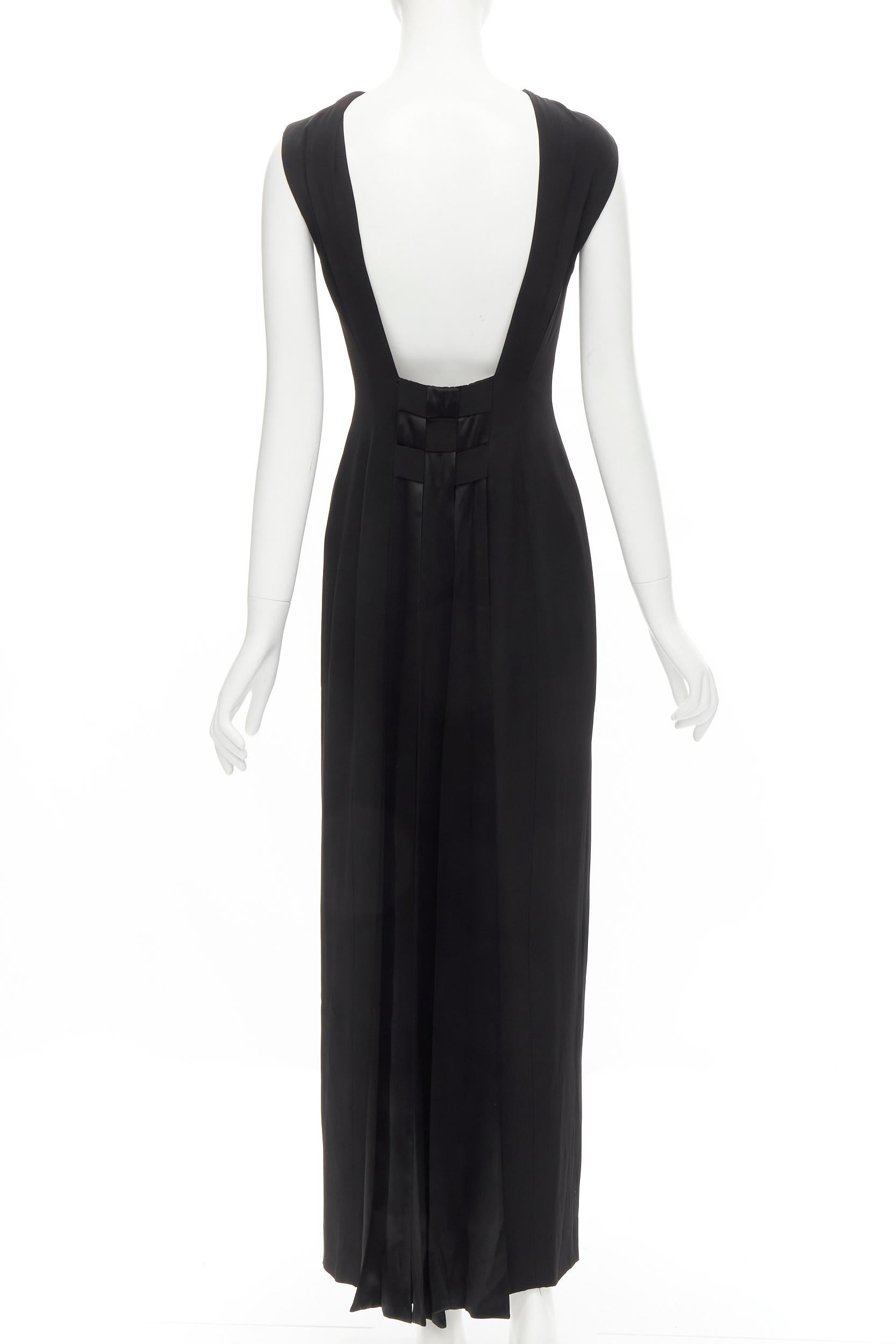 Women's CHLOE Vintage Karl Lagerfeld black woven ribbon detail open back dress M