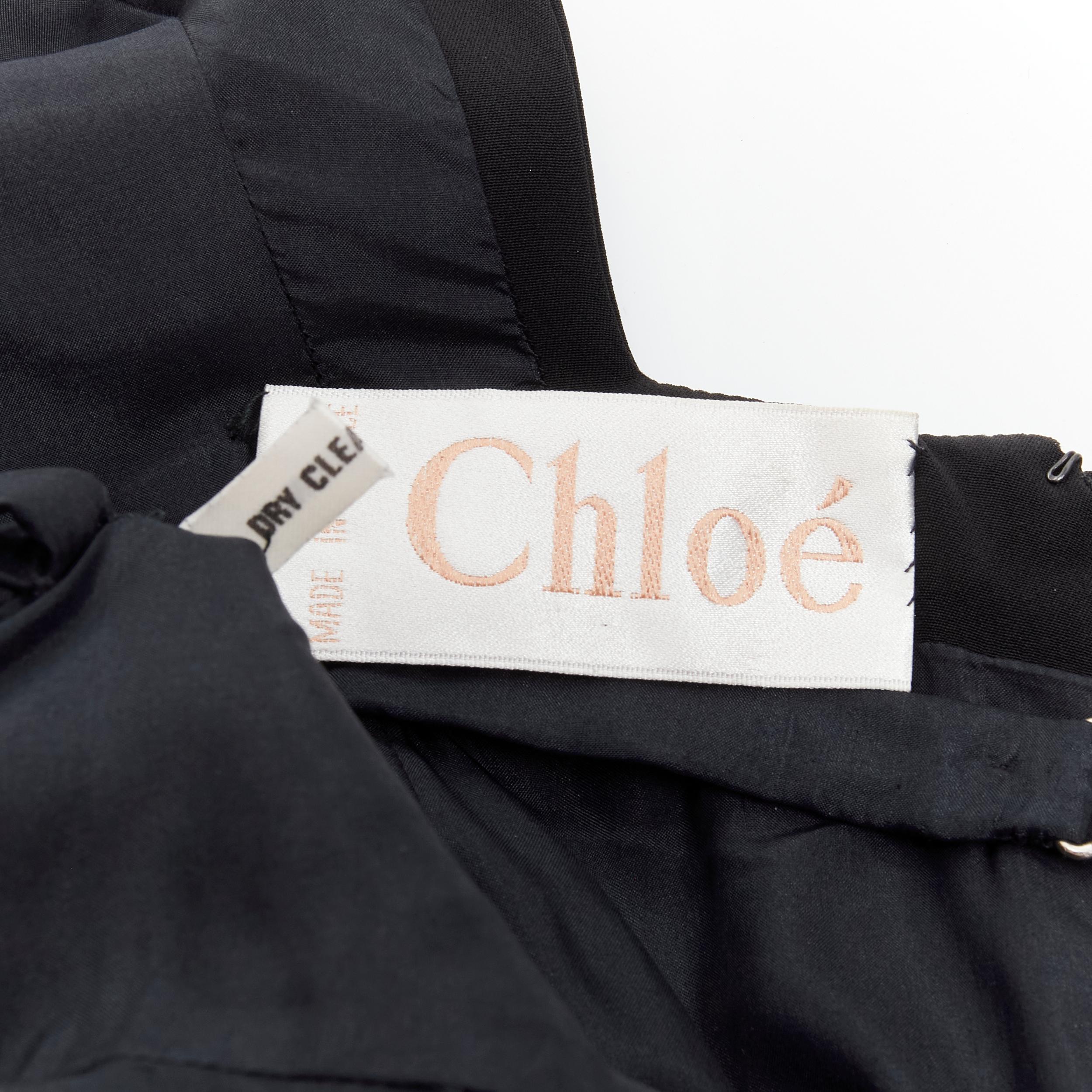 CHLOE Vintage Karl Lagerfeld black woven ribbon detail open back dress M 2