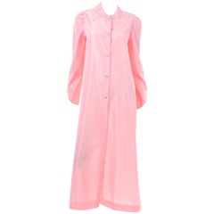 Chloe Vintage Pink Taffeta and Lace Hostess Gown or Housecoat Robe