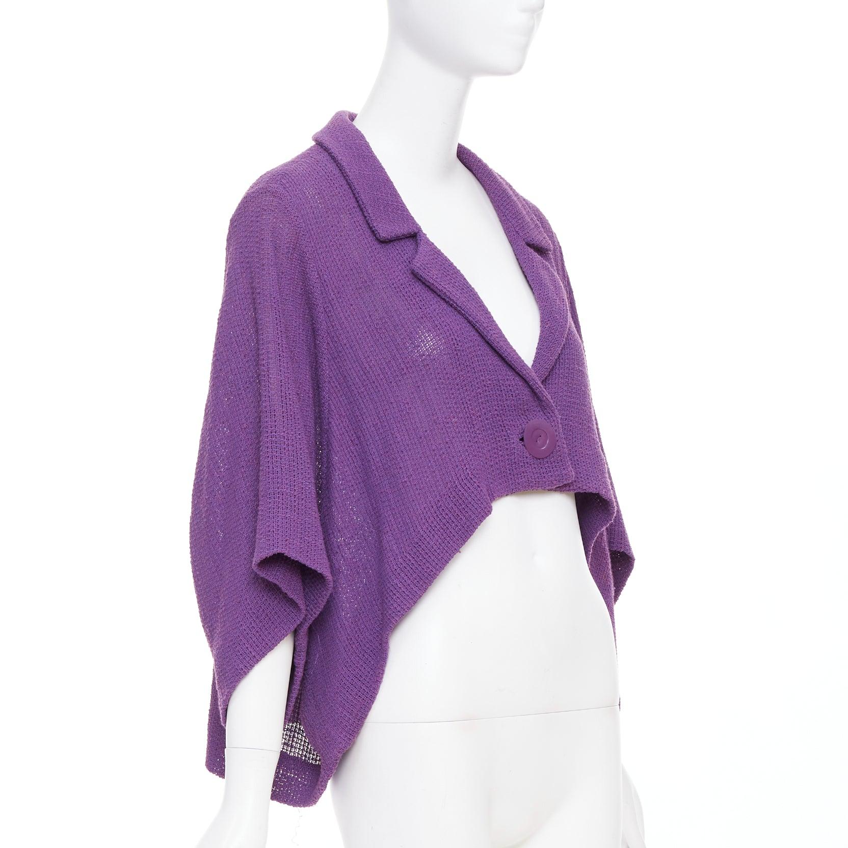 CHLOE Vintage púrpura mezcla de algodón de un solo botón alta capa baja chaqueta FR38 M Púrpura en venta