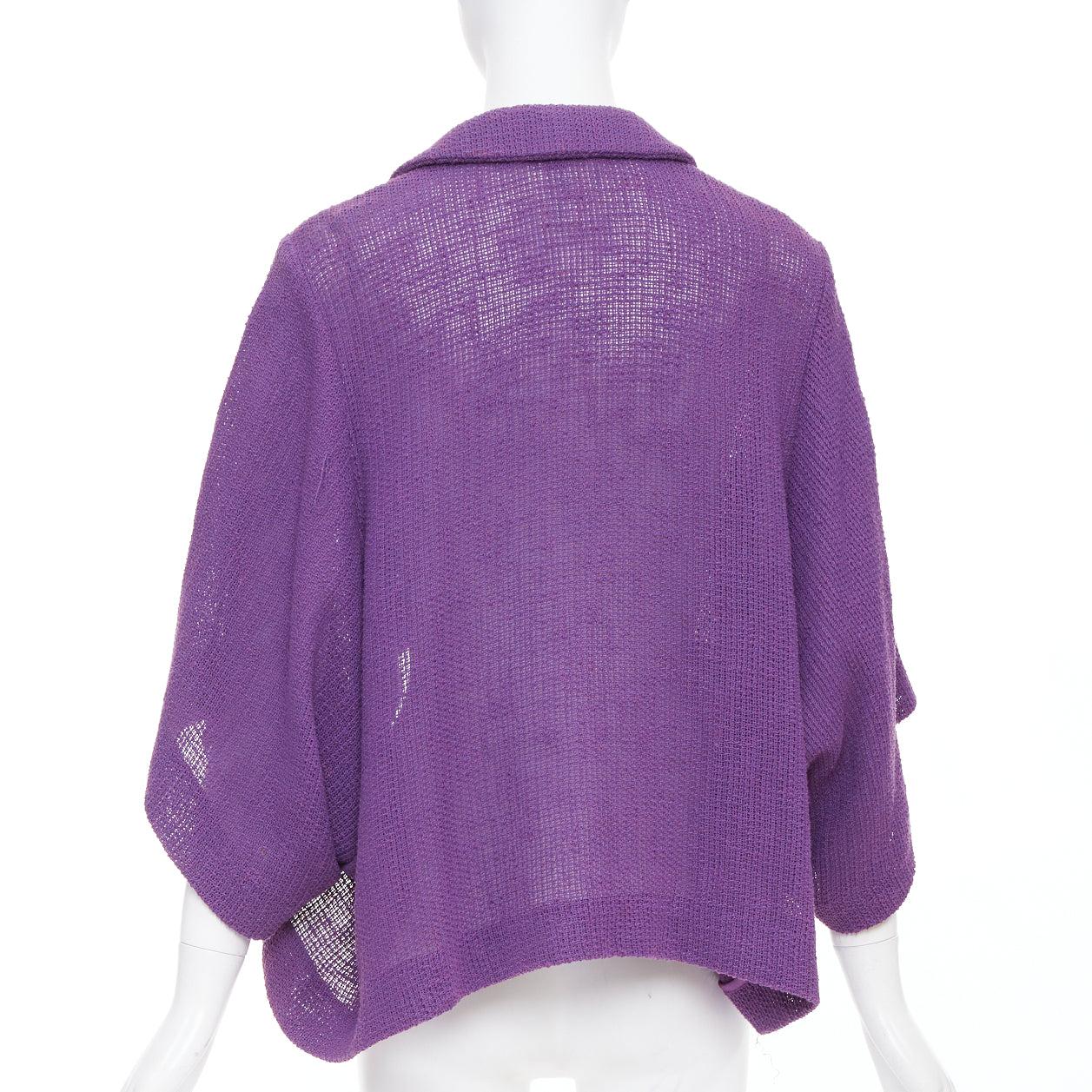 De las mujeres CHLOE Vintage púrpura mezcla de algodón de un solo botón alta capa baja chaqueta FR38 M en venta