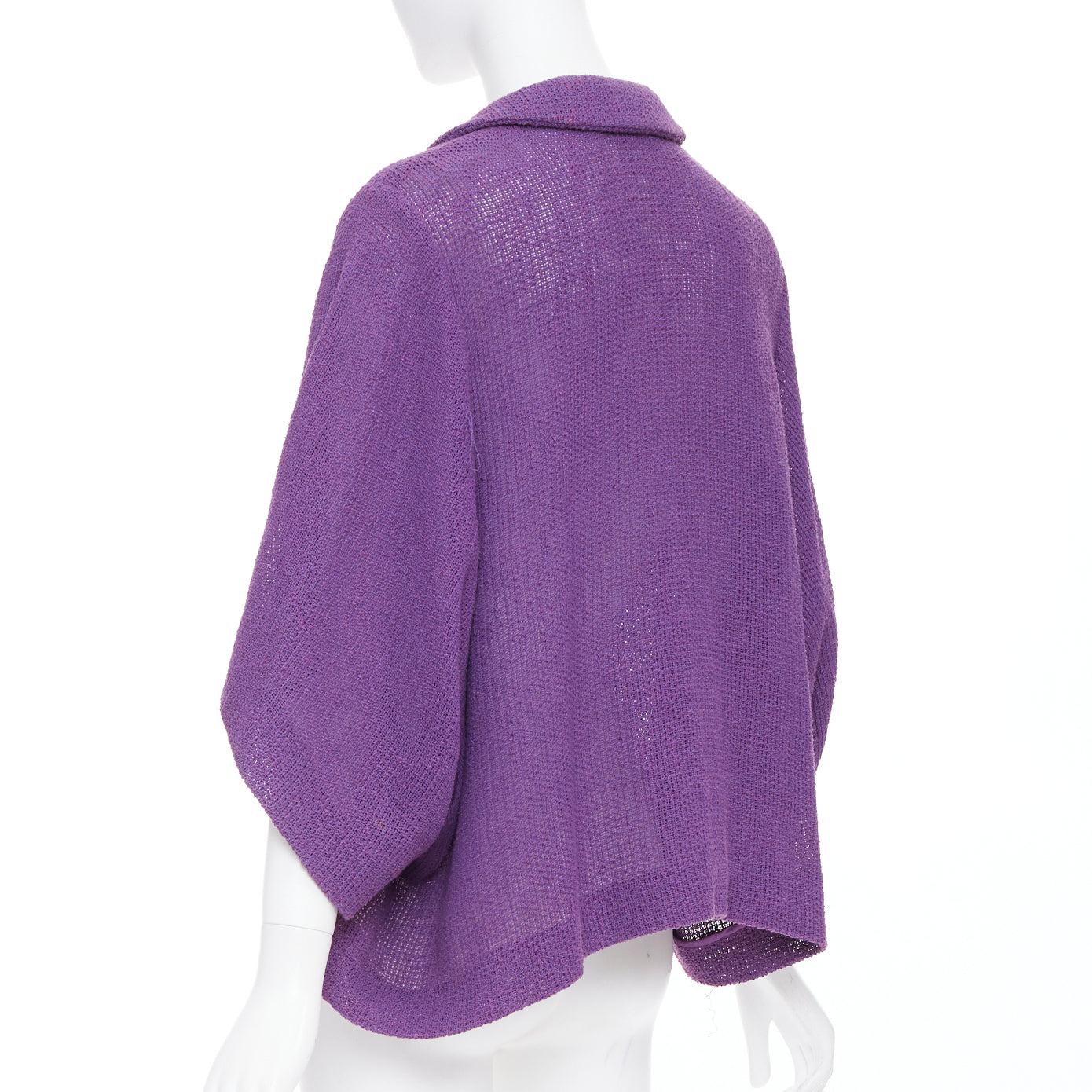 CHLOE Vintage púrpura mezcla de algodón de un solo botón alta capa baja chaqueta FR38 M en venta 1