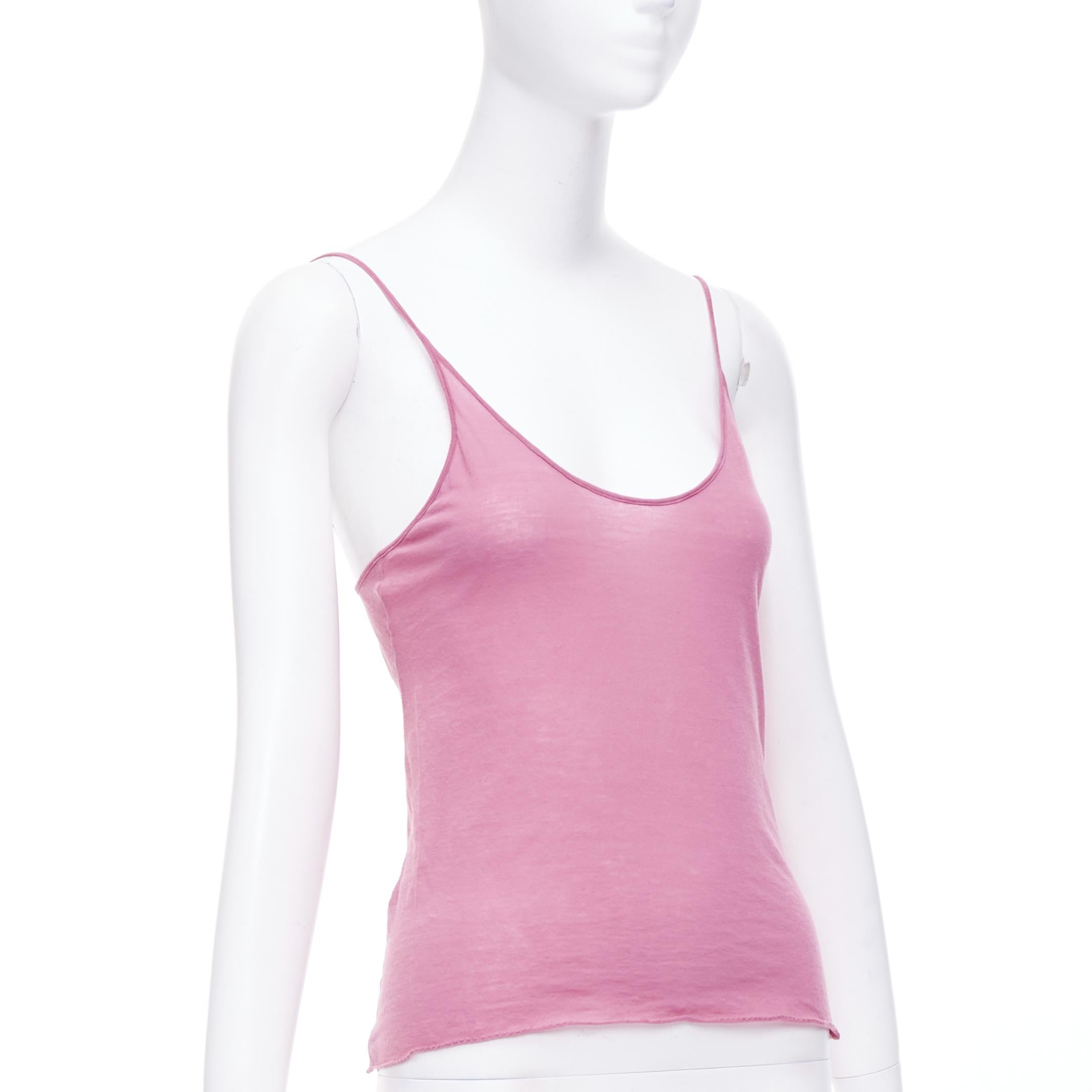 Grigio CHLOE Canotta vintage rosa lampone con spalline e camisole in vendita