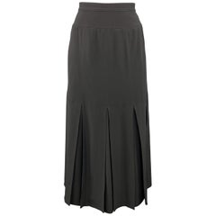 CHLOE Vintage Size 8 Black Pleated Bottom A Line Skirt