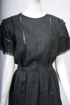 Chloé Vintage Two-Piece Black Linen and Skirt Ensemble