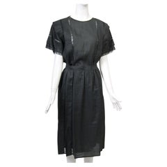Chloé Vintage Two-Piece Black Linen and Skirt Ensemble