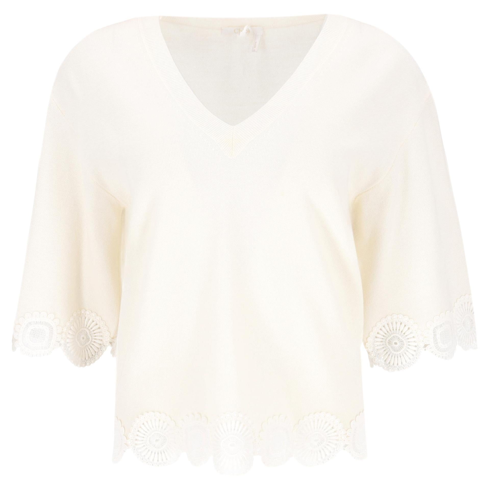 Top/maglione in pizzo di lana vergine di Chloe