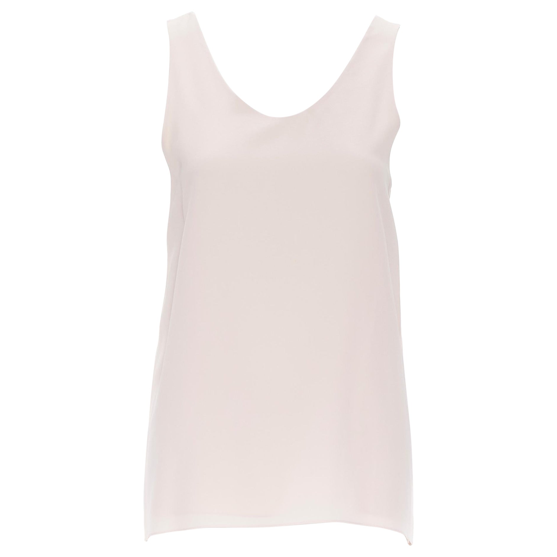 CHLOE rosa lavado 100% seda cuello redondo camiseta sin mangas FR34 XS
