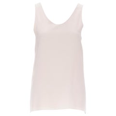 Canotta senza maniche CHLOE rosa lavato 100% seta con scollo a pallina FR34 XS