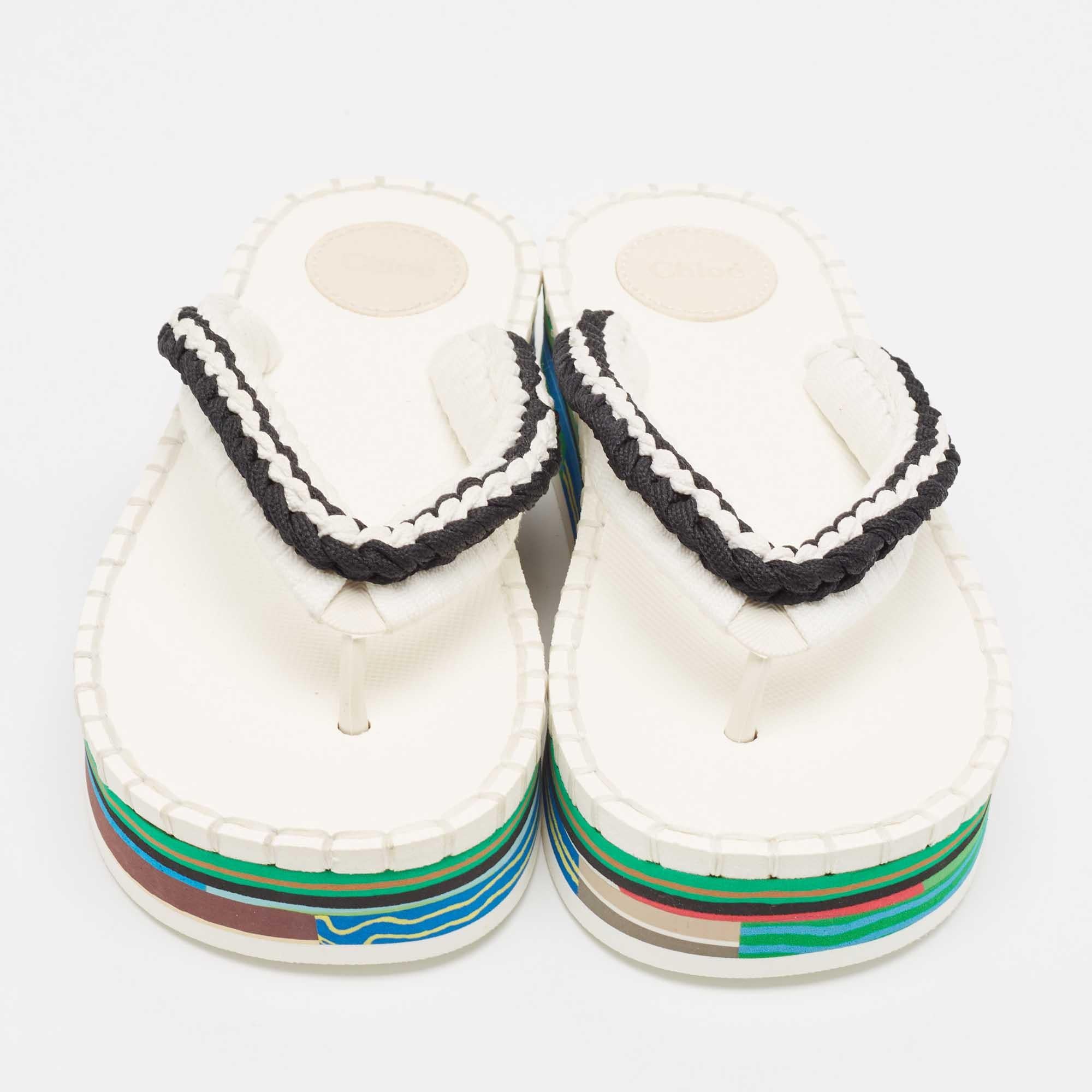 Chloe Sandalias de tiras Lou de tejido trenzado blanco/negro talla 37 Beige