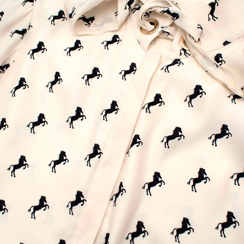 horse print blouse