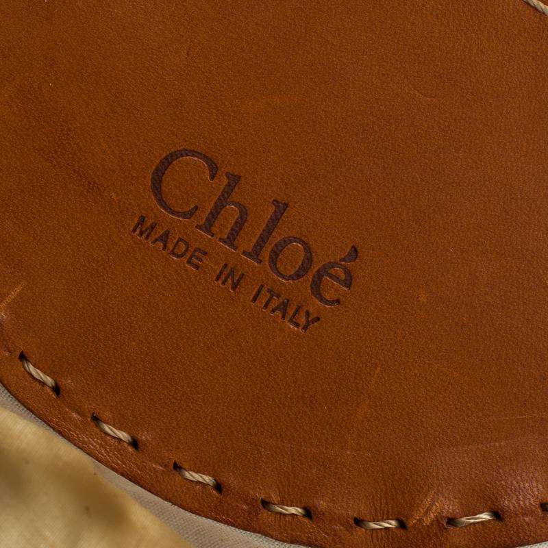 Chloe White/Brown Knotted Leather vintage Bracelet Bag 2