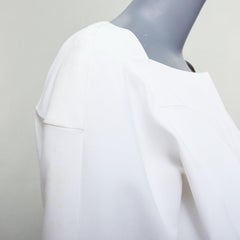 CHLOE weiße Baumwoll-Batwingjacke mit quadratischem Kragen und Reißverschluss FR36 S