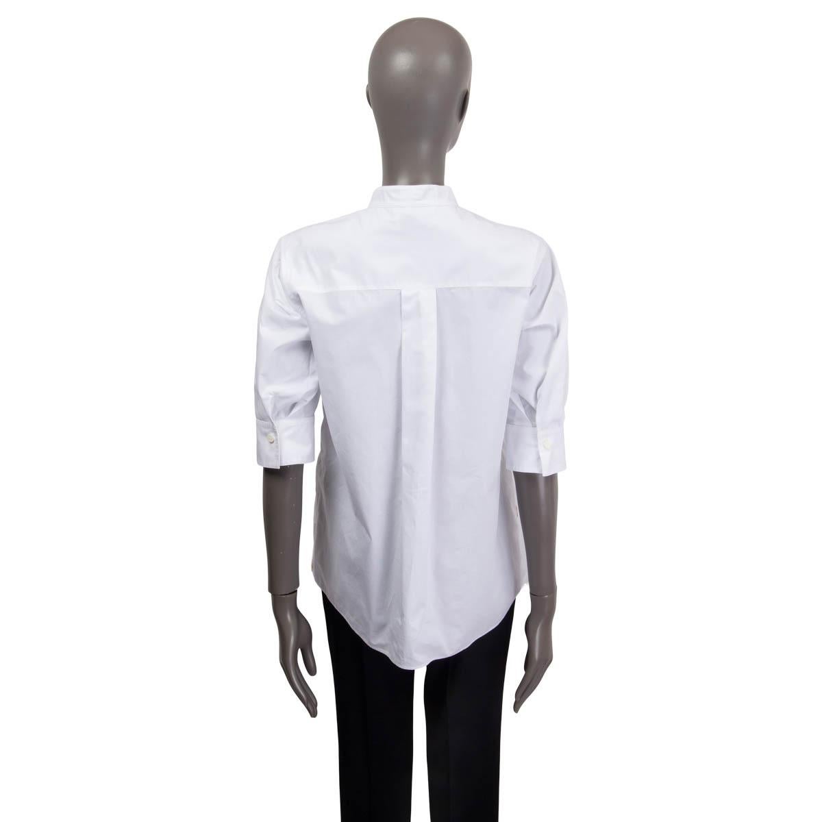 white cotton short sleeve blouse