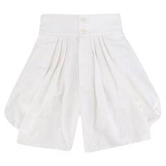 Chloe White Cotton High Waisted Balloon Shorts
