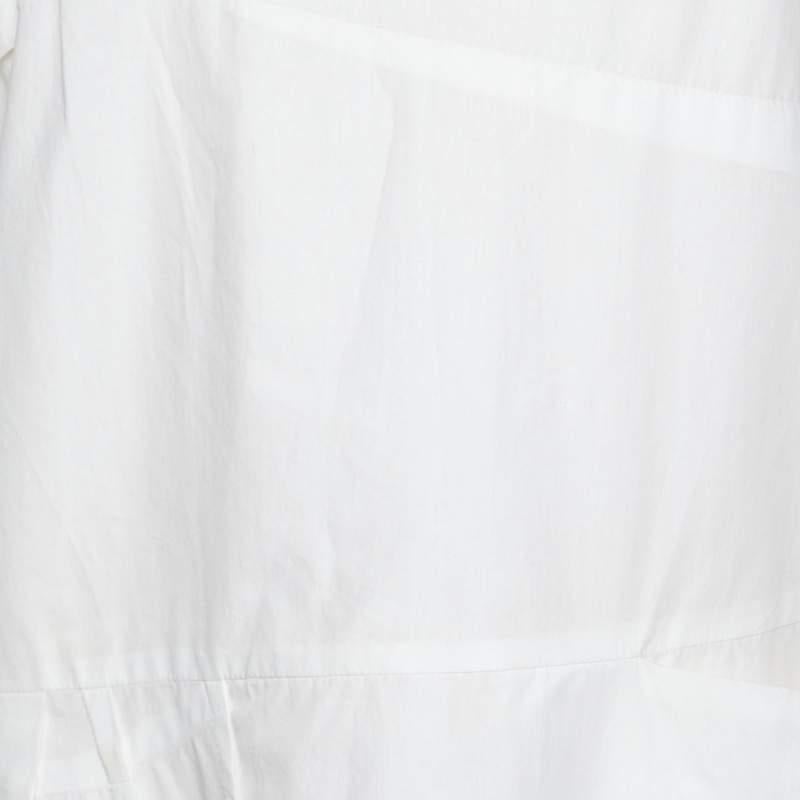 Gray Chloe White Cotton Paneled Mini Dress L