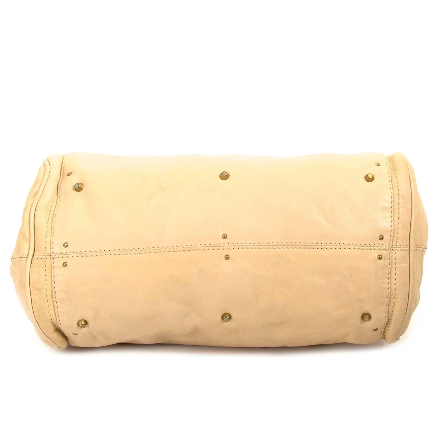 Chloé White Cream Paddington Padlock Bag In Good Condition For Sale In Antwerp, BE
