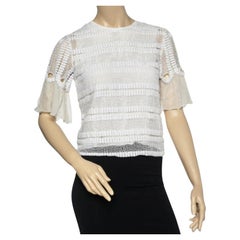 Chloe White Crochet Lace Top M