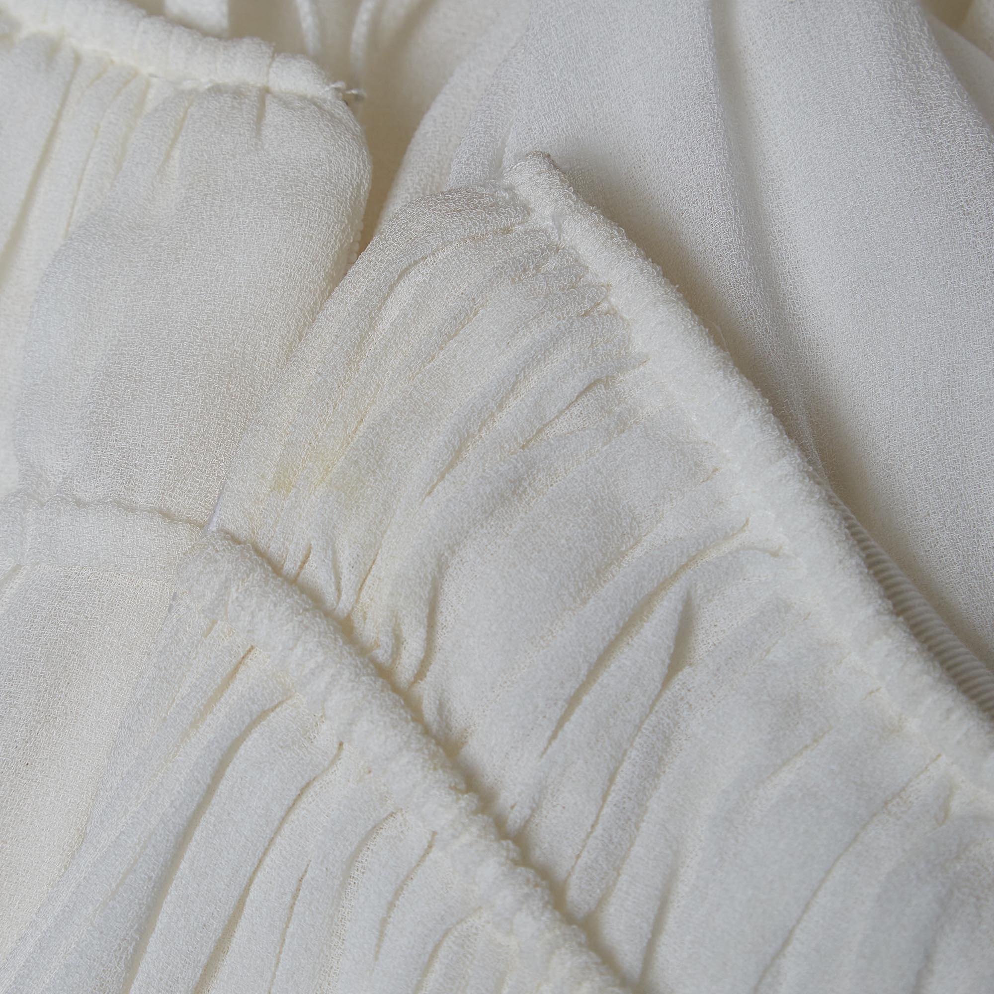 Chloé White Fine Sheer Crepe Gathered Detail Harem Pants S For Sale 1