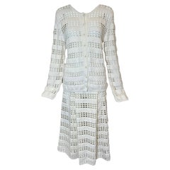 Traje de Conjunto Chloe Blanco de Punto Eyelet