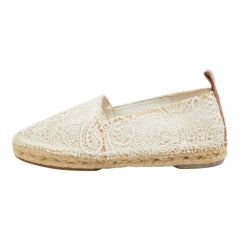 Chloe Weiß Spitze Espadrille Flats Größe 38
