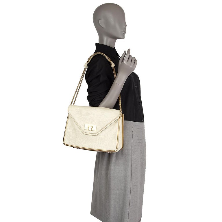 Chloe White Leather Milk Sally Medium Shoulder Bag For Sale At 1stdibs Chloe White Bag Chloe White Handbag