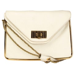 CHLOE white leather MILK SALLY MEDIUM Shoulder Bag