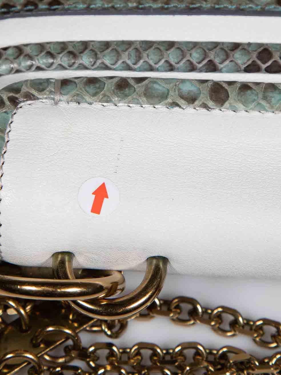 Chloé White Leather Python Trim Shoulder Bag For Sale 3