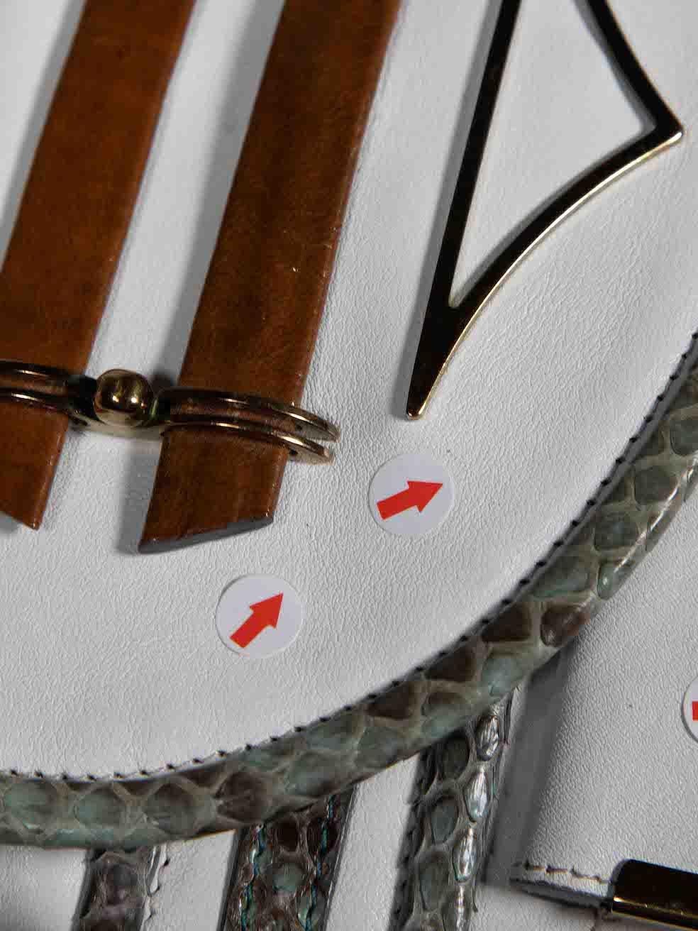 Chloé White Leather Python Trim Shoulder Bag For Sale 4