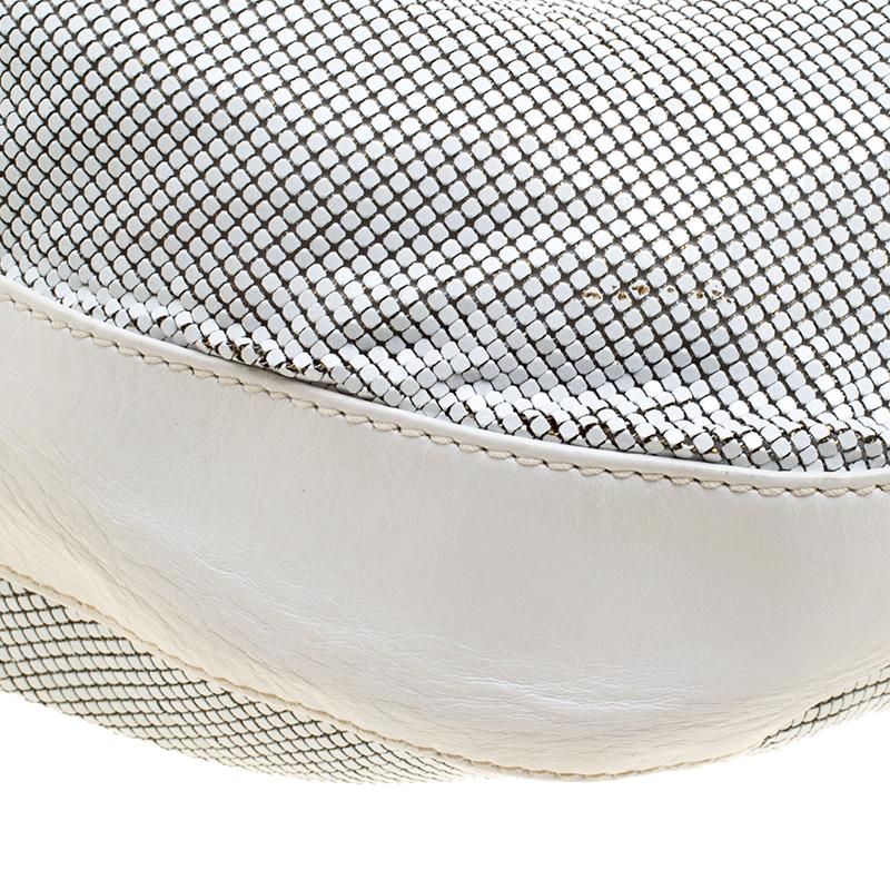 Chloe White Metal and Leather Mesh Hobo 1