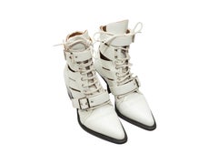 Chloe White 'Rylee' Cutout Leather Ankle Boots