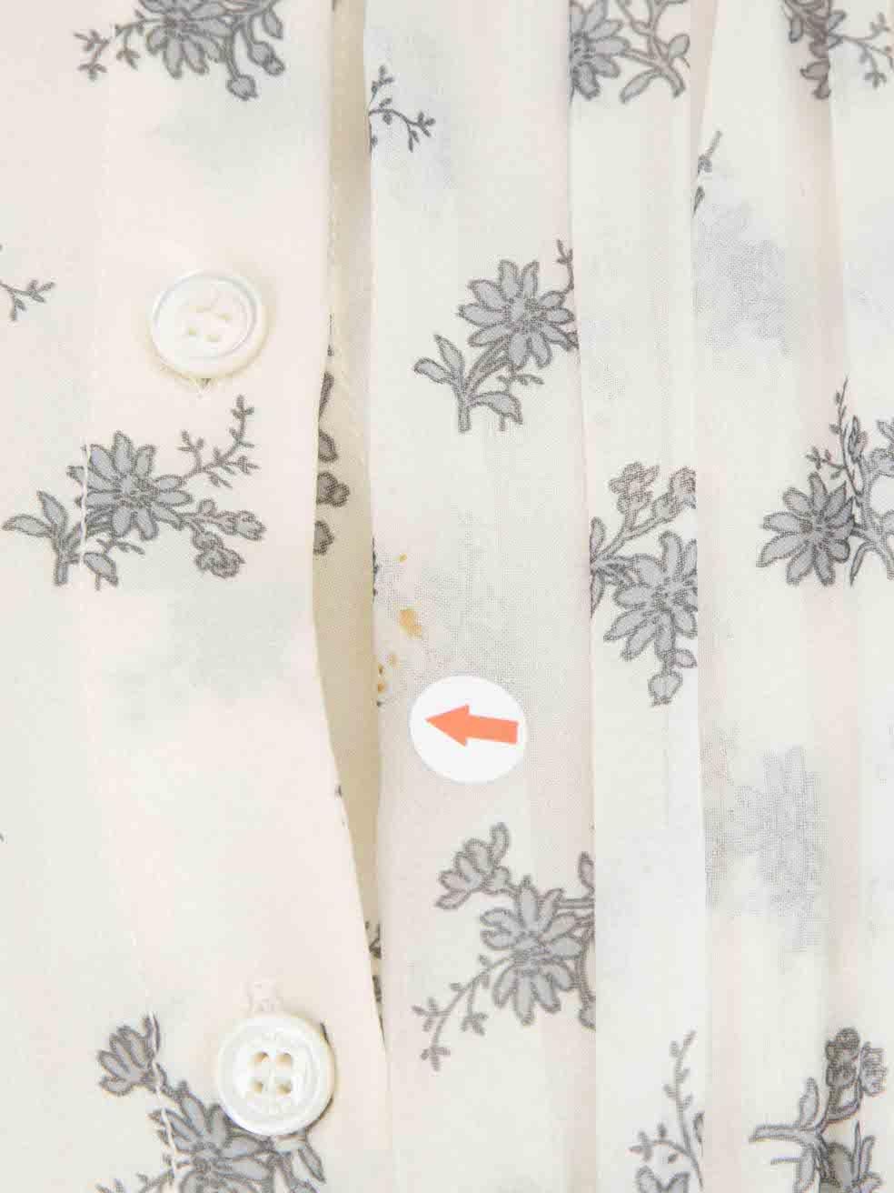 Chloé Weißes Seidenkleid mit Blumendruck Größe XS Damen im Angebot